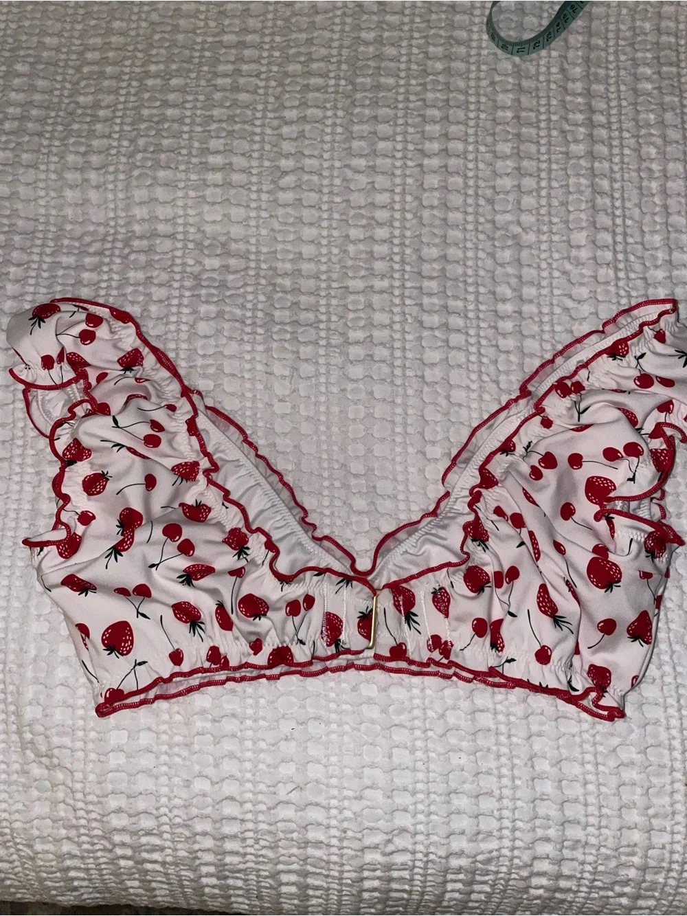 Pink By Frankie’s Bikini strawberry bikini Top new without tags XS extra small